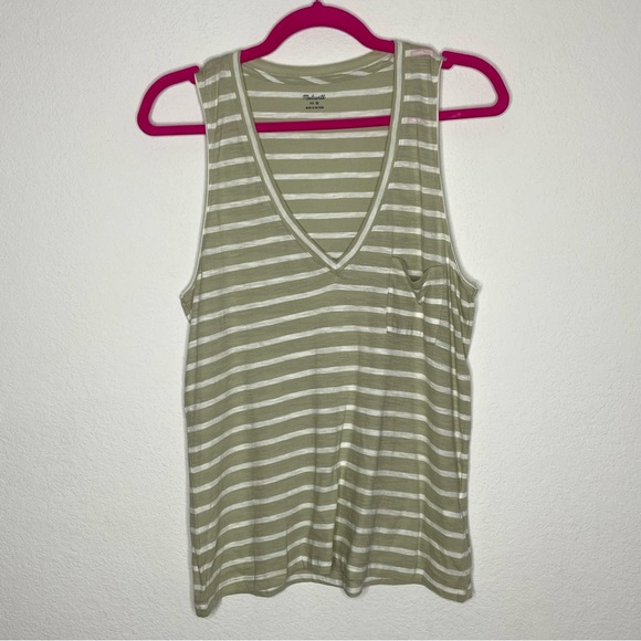 Madewell Whisper Stripe V-Neck Tank Top NWOT Size M - Picture 2 of 5